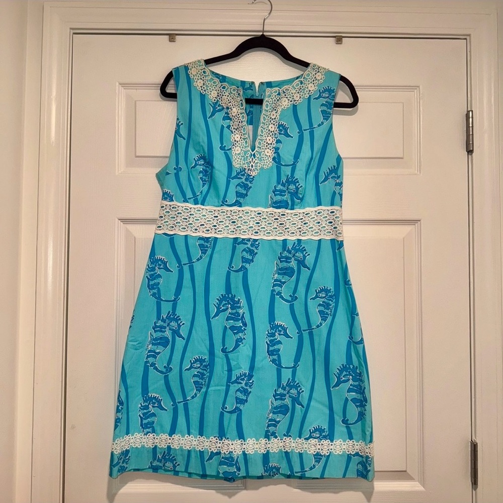 Lilly Pulitzer *Vintage* White Label Shift Dress in Seahorse Promenade